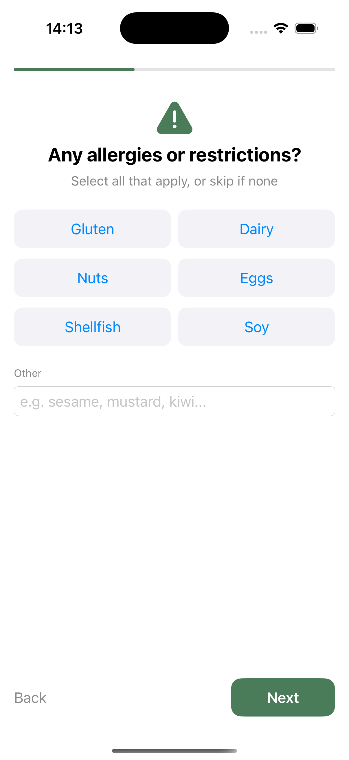 Select allergies