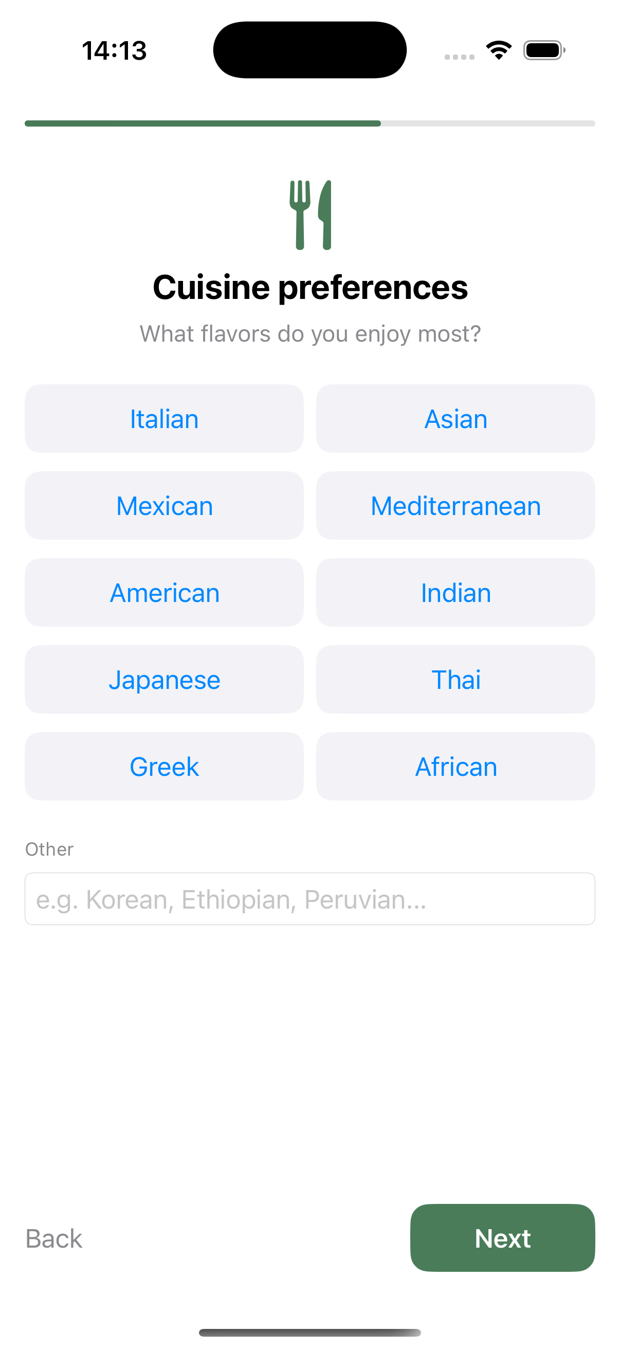 Pick cuisines