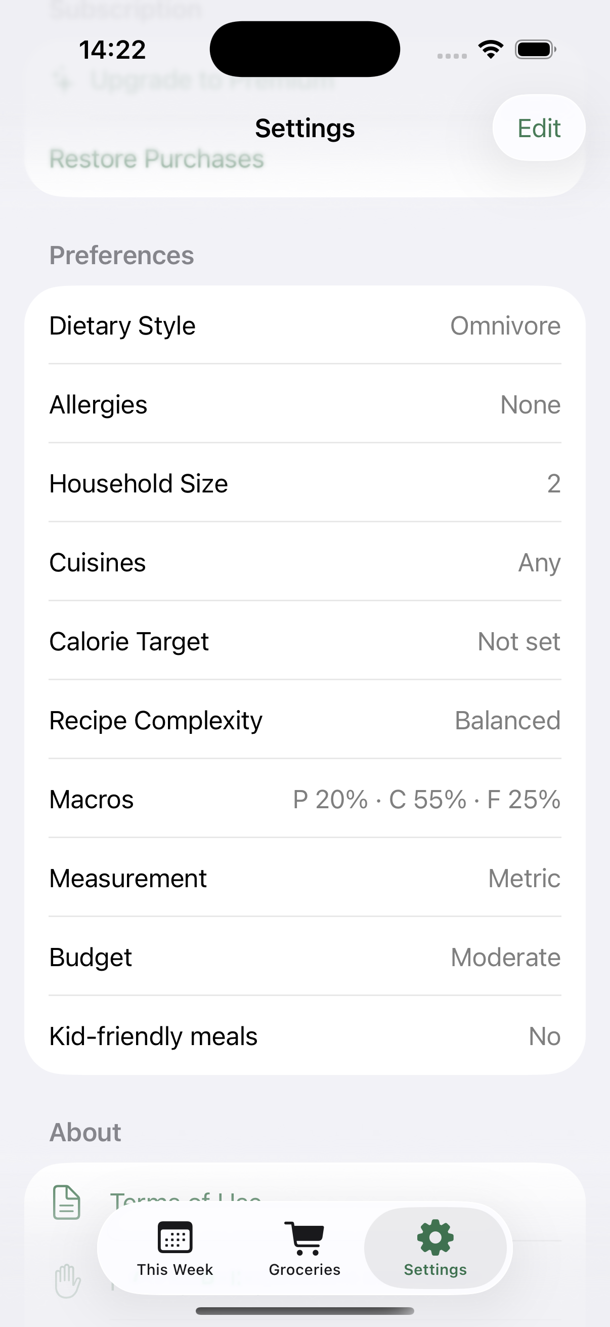 Personalized dietary preferences